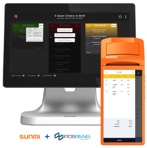 Sunmi D1 multi-functional android POS and Sunmi V1 integrated printing mobile handheld equipment.